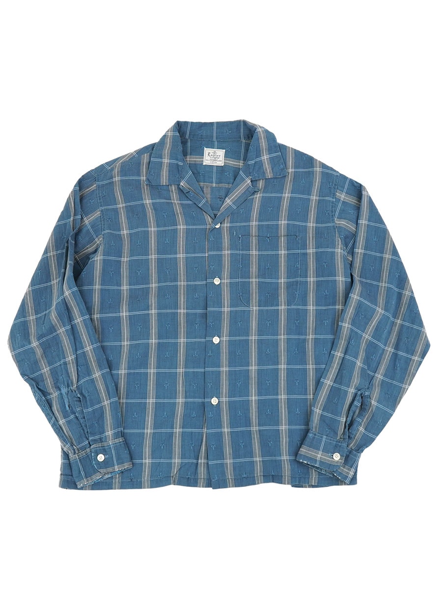 60s ヴィンテージ Lanier by Oxford チェックシャツ Mサイズ 60'S LANIER BY OXFORD PLAIN LOOP COLLAR SHIRT (SIZE.LARGE