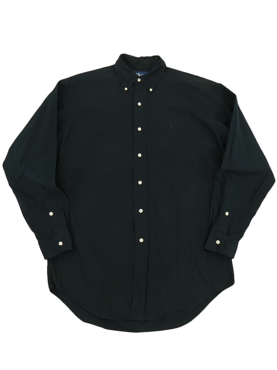 Ralph Lauren Blake ブラックシャツ XXL RALPH LAUREN BLAKE 100% TWO-PLY COTTON LONG SLEEVE B.D.SHIRT BLK