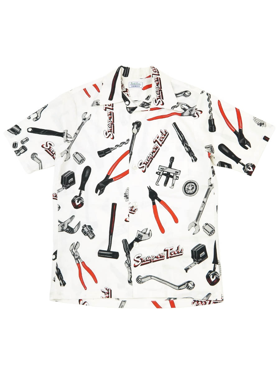 60'S SURF LINE HAWAII SNAP-ON TOOLS PATTERN S/S SHIRT (APPROX