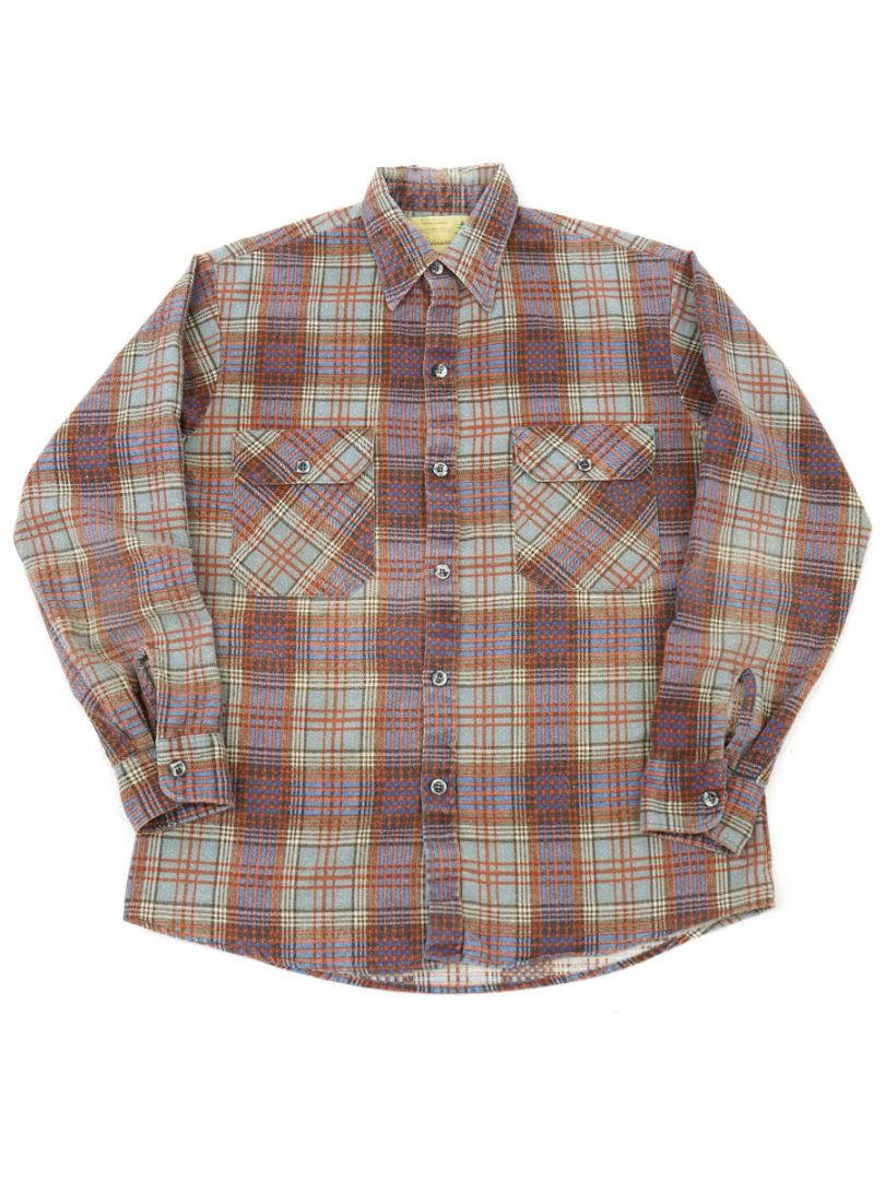 70'S SEARS FIELDMASTER PRINTED FLANNEL SHIRT (SIZE. MEDIUM) | NEW