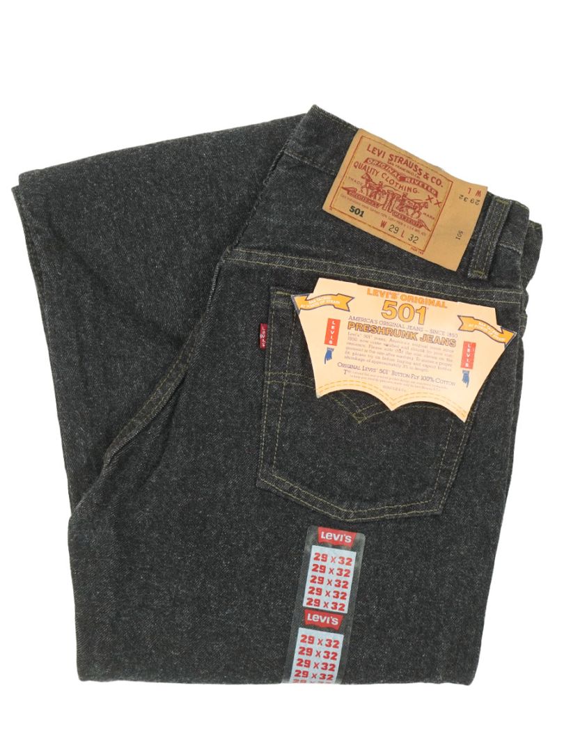 90'S LEVI'S 501 BLACK JEANS (SIZE. W29 L32) MADE IN USA NOS