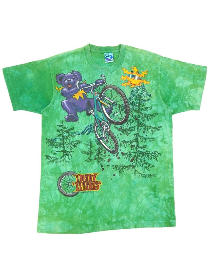 90'S LIQUID BLUE GRATEFUL DEAD ''DEAD TREADS'' TIE DYE T SHIRT