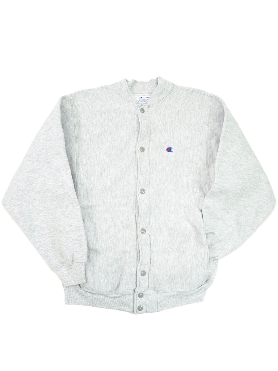 90'S CHAMPION REVERSE WEAVE FULL SNAP SWEAT CARDIGAN GRAY (SIZE