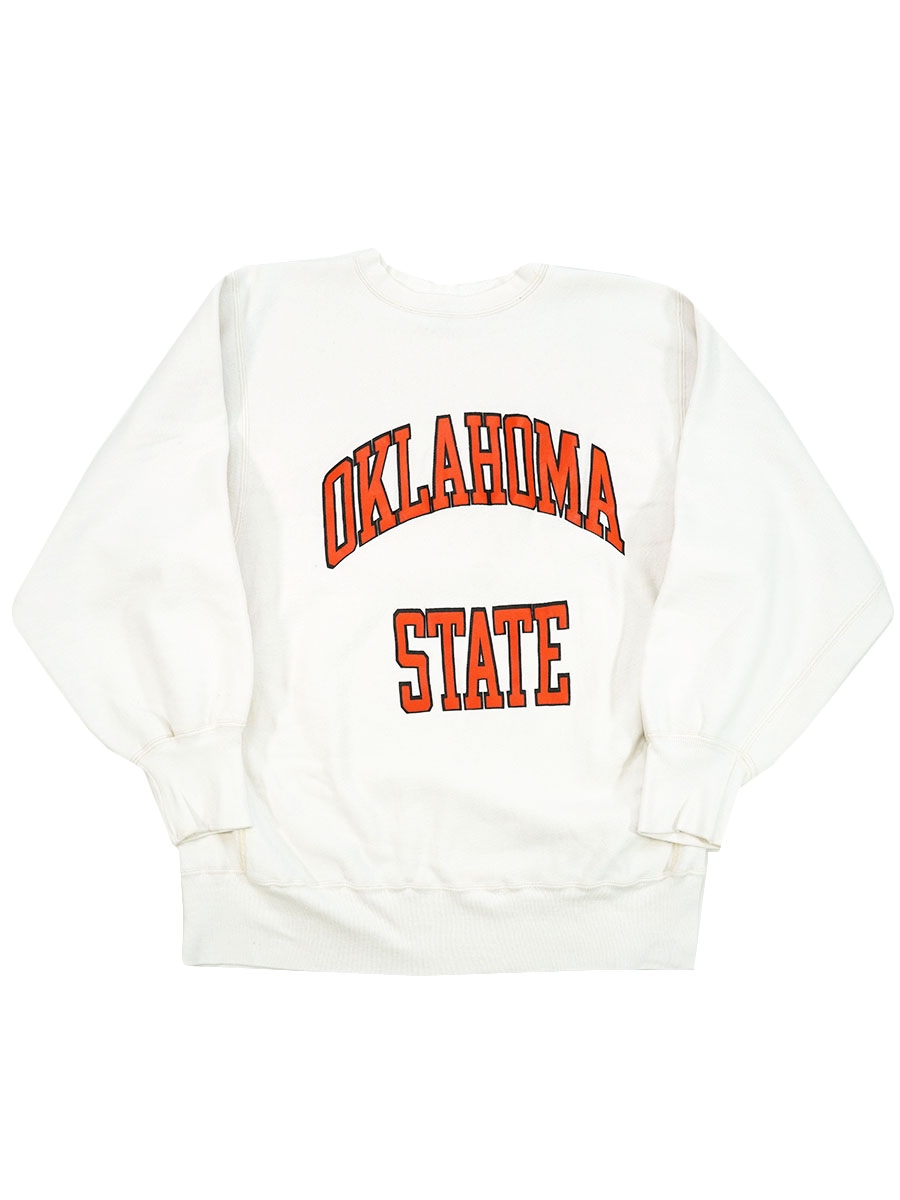 80'S CHAMPION REVERSE WEAVE ''OKLAHOMA STATE'' WHITE (SIZE.XLARGE