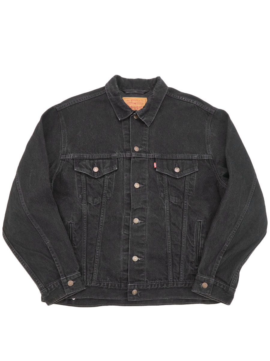 90'S LEVI'S 70507-4159 BLACK DENIM JACKET (SIZE. LARGE) MADE IN