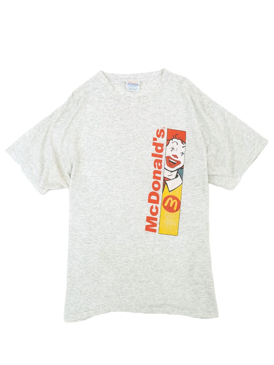 1990 ヴィンテージ Hanes マクドナルド バックプリント Tシャツ ビンテージ90's○McDonald × THE FLiNTSTONESプリントTシャツ白si