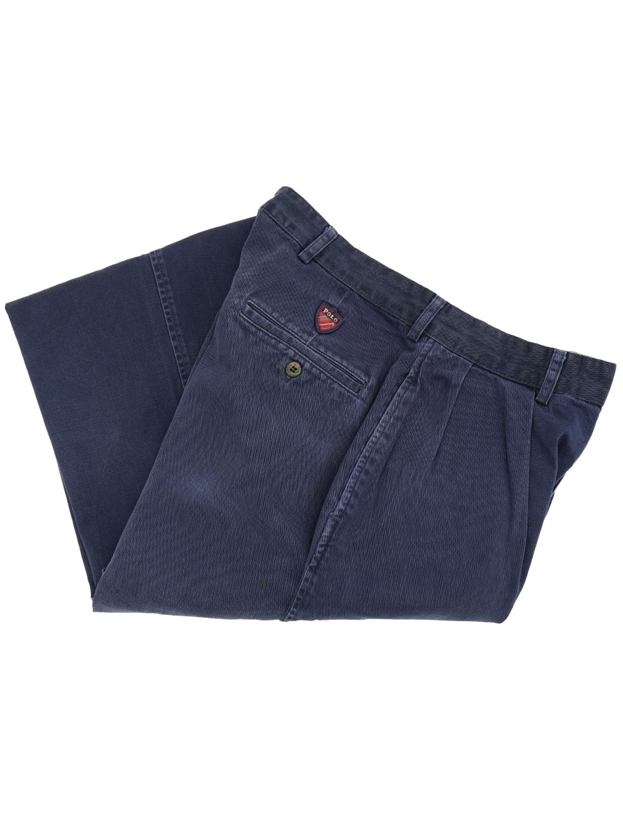 RALPH LAUREN 2TUCK CHINO PANTS NAVY (SIZE. W34 L34) MADE IN USA