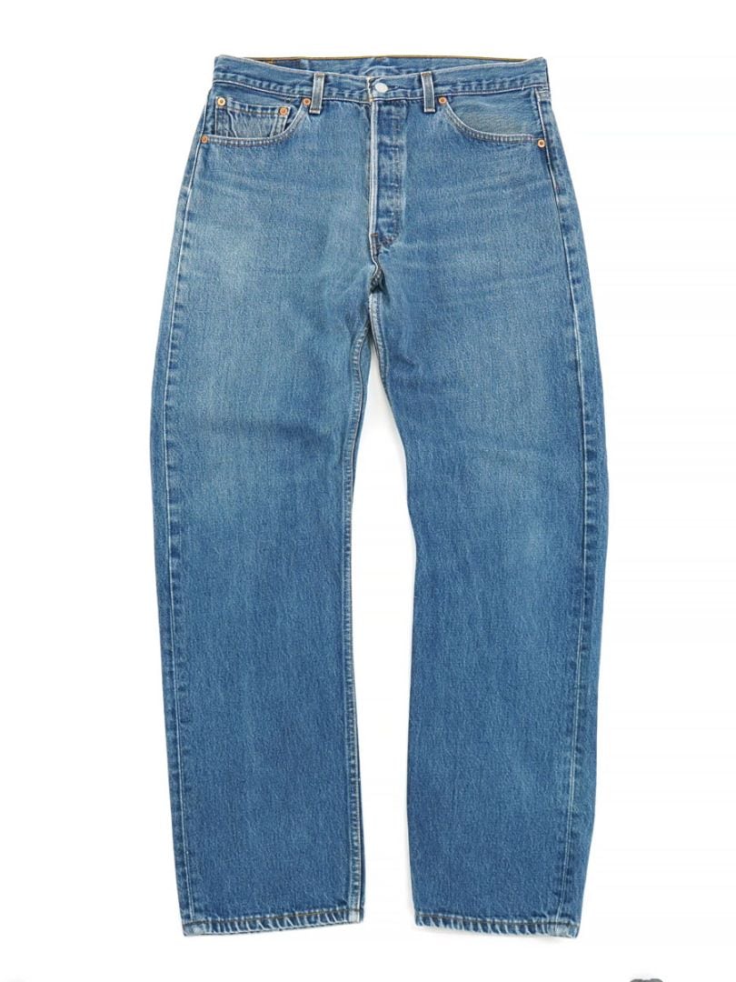 92年製 Levi's 501 USA製 アイスブルー W36 L30 90s USA製 Levi'sリーバイス 501 カラーデニムパンツ 後染め 紺 w32