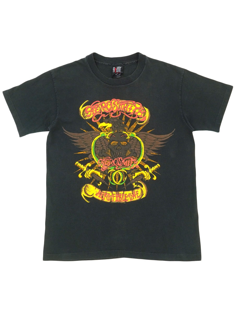 90'S GIANT BY ANVIL AEROSMITH ''AERO・FORCE・ONE'' T SHIRT BLACK