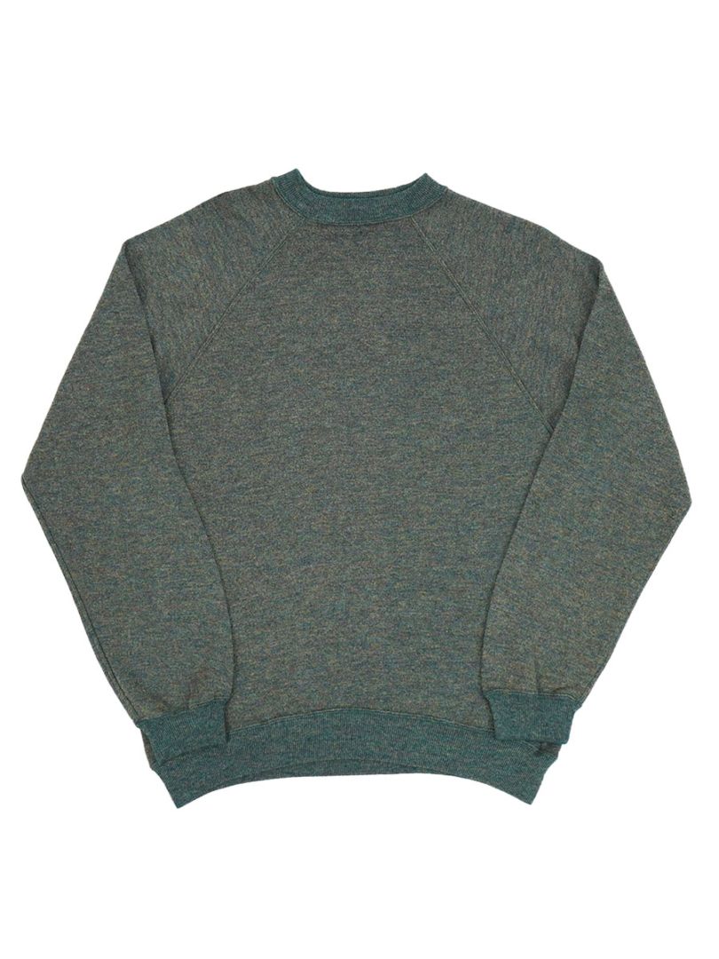 60'S HANES RAGLAN SWEAT SHIRT GREEN (SIZE.MEDIUM)　