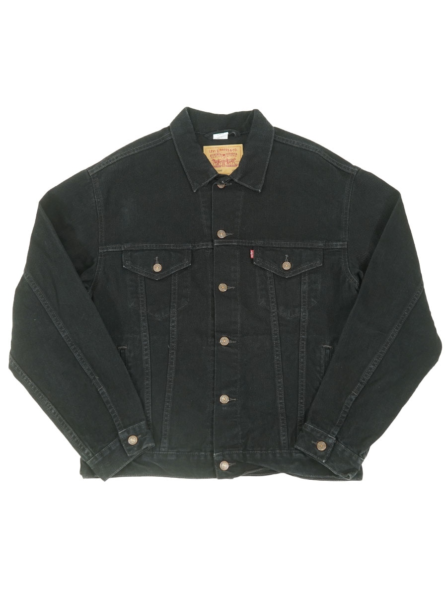00'S LEVI'S 70507-0260 BLACK DENIM JACKET (SIZE. LARGE) MADE IN