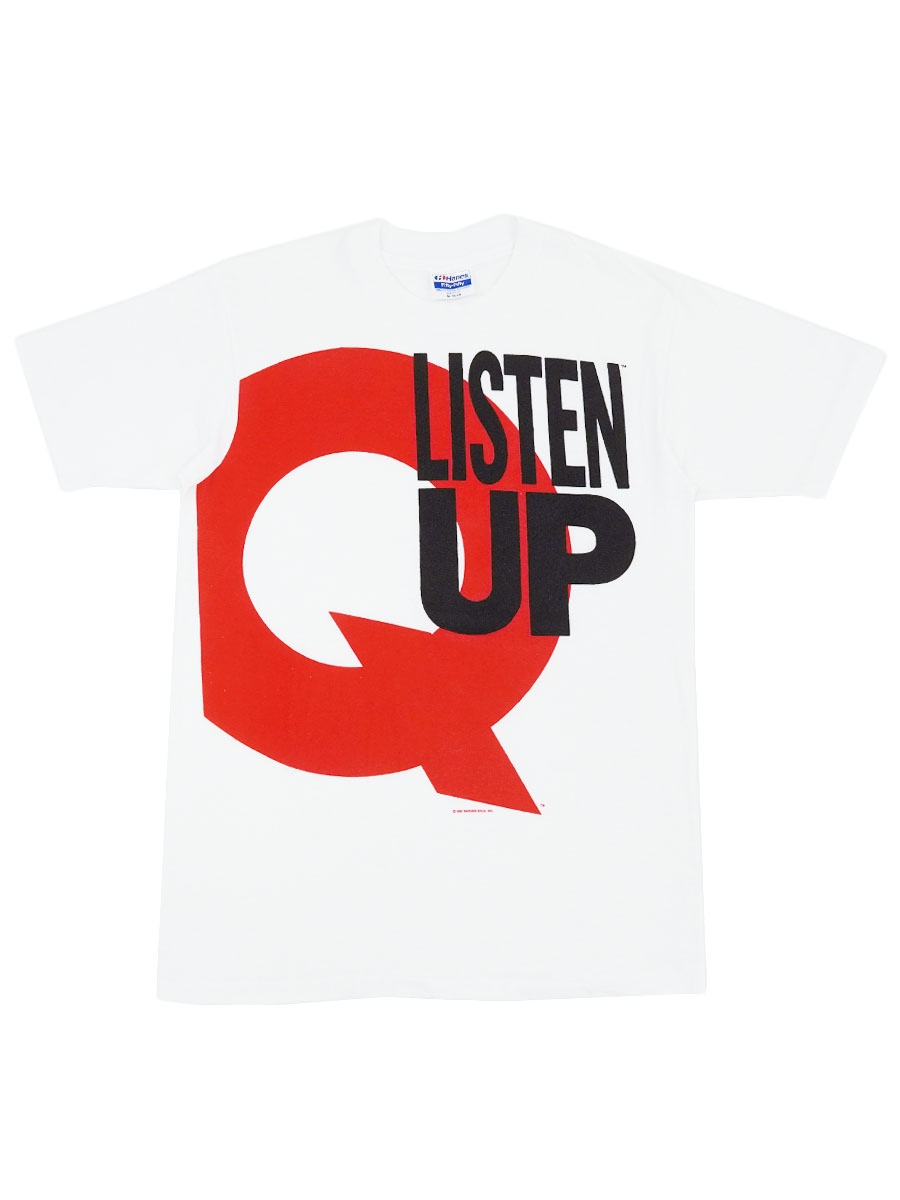 90'S HANES QUINCY JONES ''LISTEN UP'' T SHIRT WHITE (SIZE.MEDIUM) MADE IN USA