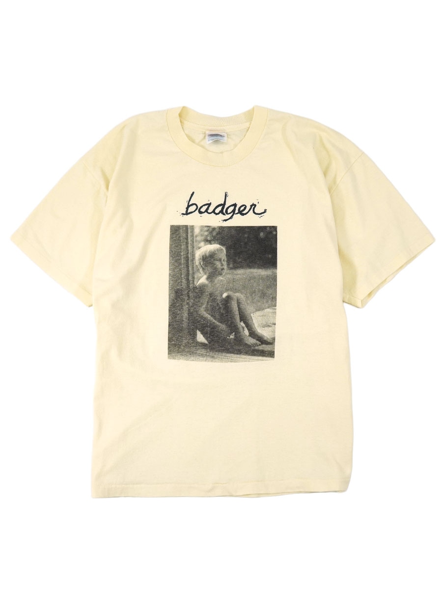 90'S HANES ''BADGER'' PHOTO T SHIRT CREAM (SIZE.X LARGE)