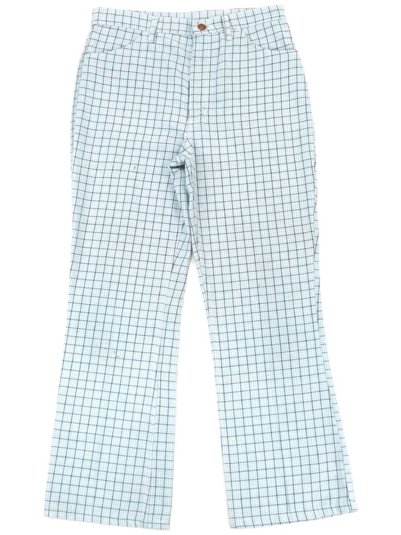 70'S～ WRANGLER HOUNDSTOOTH FLARE PANTS (APPROX.W32.5 L29)