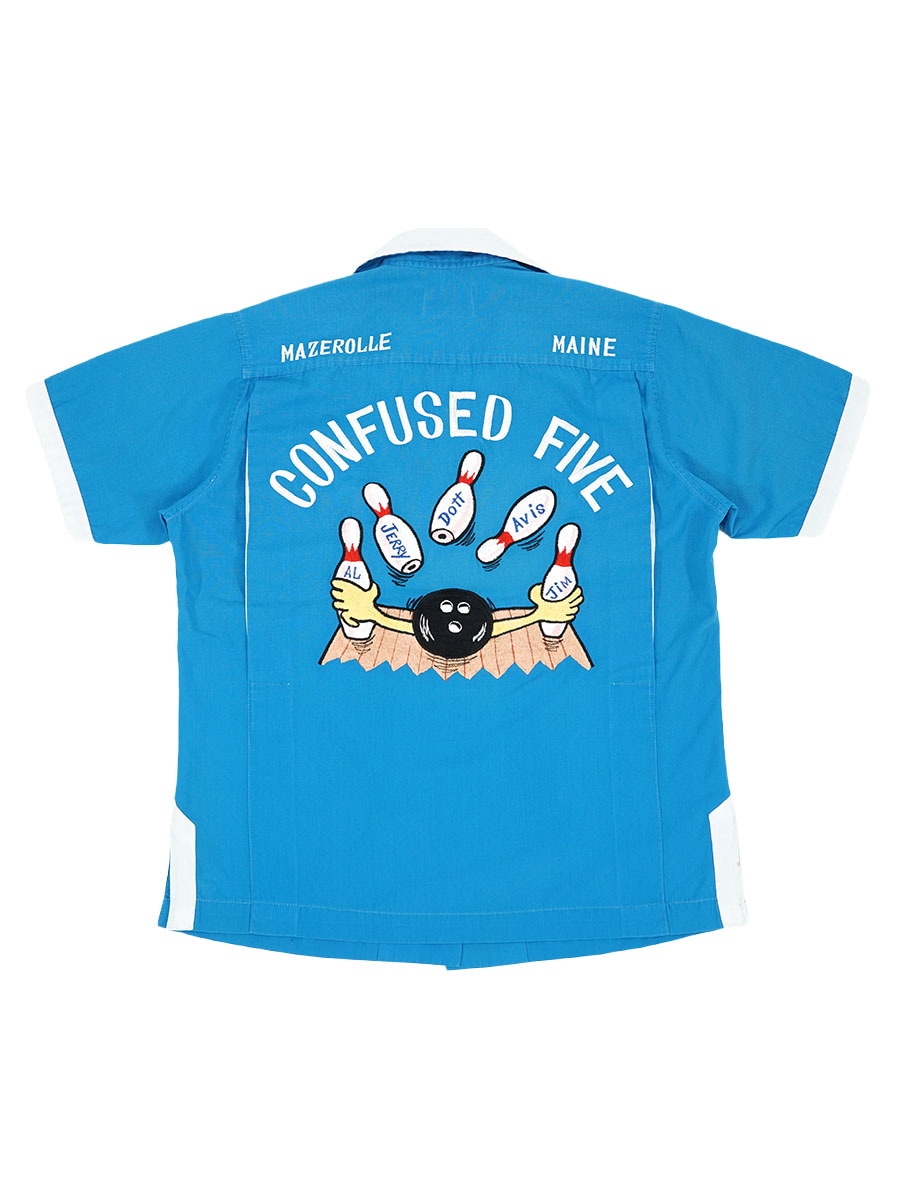 70'S MUGI'S STORE ''CONFUSED FIVE'' BOWLING SHIRT (APPROX.SMALL