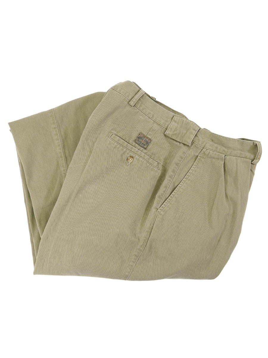 RALPH LAUREN 2TUCK CHINO PANTS BEIGE (SIZE. W40 L32) MADE IN USA