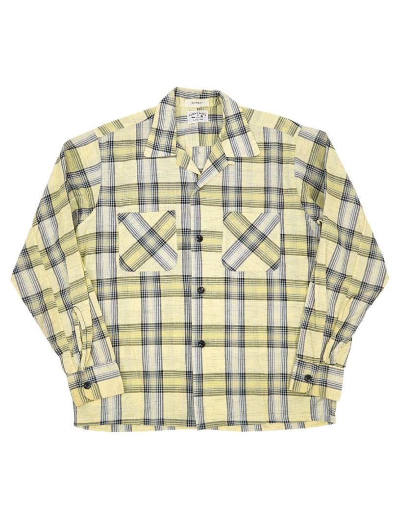 50'S PADDLE&SADDLE COTTON WOVEN PLAID LOOP COLLAR SHIRT (SIZE.MEDIUM)