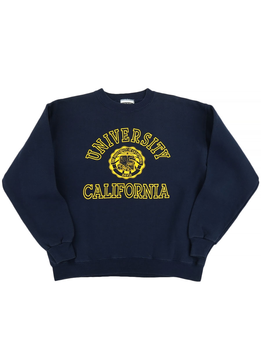 90's LEE ''UNIVERSITY CALIFORNIA'' CREW NECK SWEAT SHIRT NAVY (SIZE. LARGE) MADE IN USA