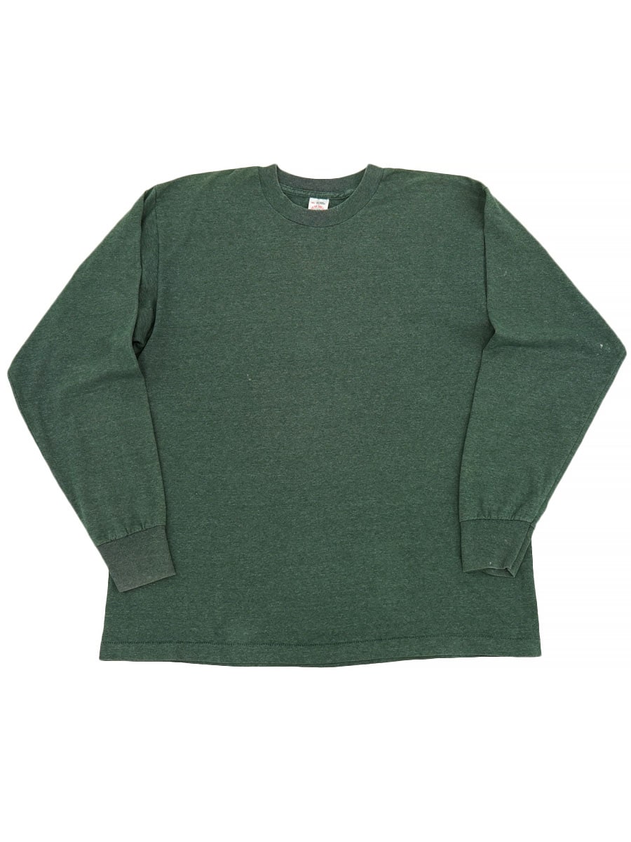 80'S～ FRUIT OF THE LOOM 50/50 PLAIN LONG SLEEVE T SHIRT (SIZE. X LARGE) MADE IN USA