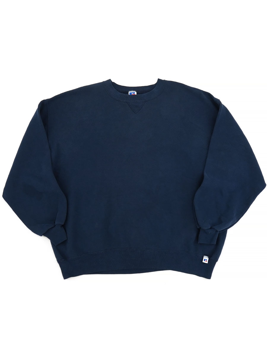 90'S RUSSELL ATHLETIC FRONT V SWEAT SHIRT NAVY (SIZE. XX LARGE