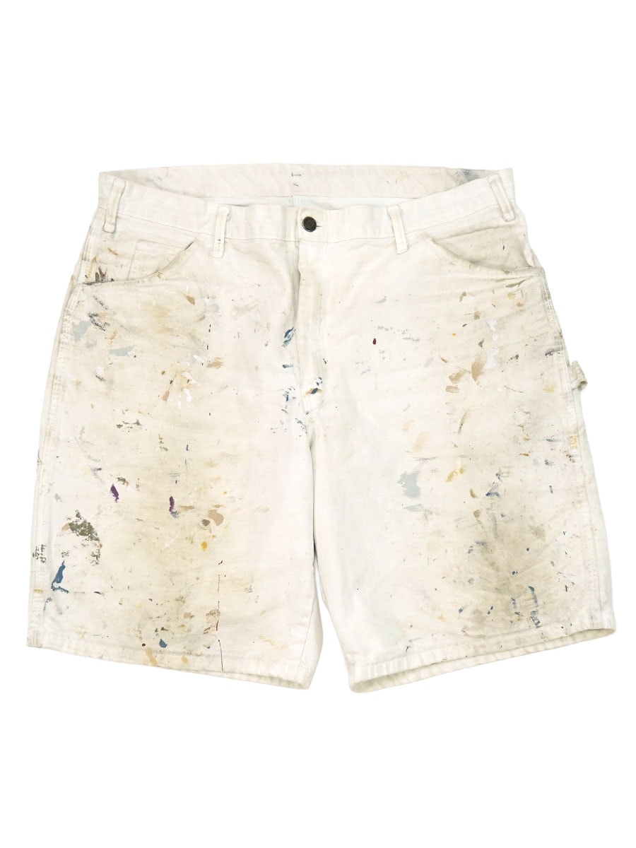 00'S～ DICKIES×PPG PAINTS COTTON PAINTER SHORTS PAINT！(APPROX.W38)
