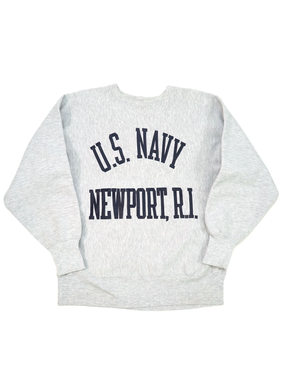 90'S CHAMPION REVERSE WEAVE ''U.S.NAVY NEWPORT,R.I'' GREY (SIZE.LARGE) MADE IN USA