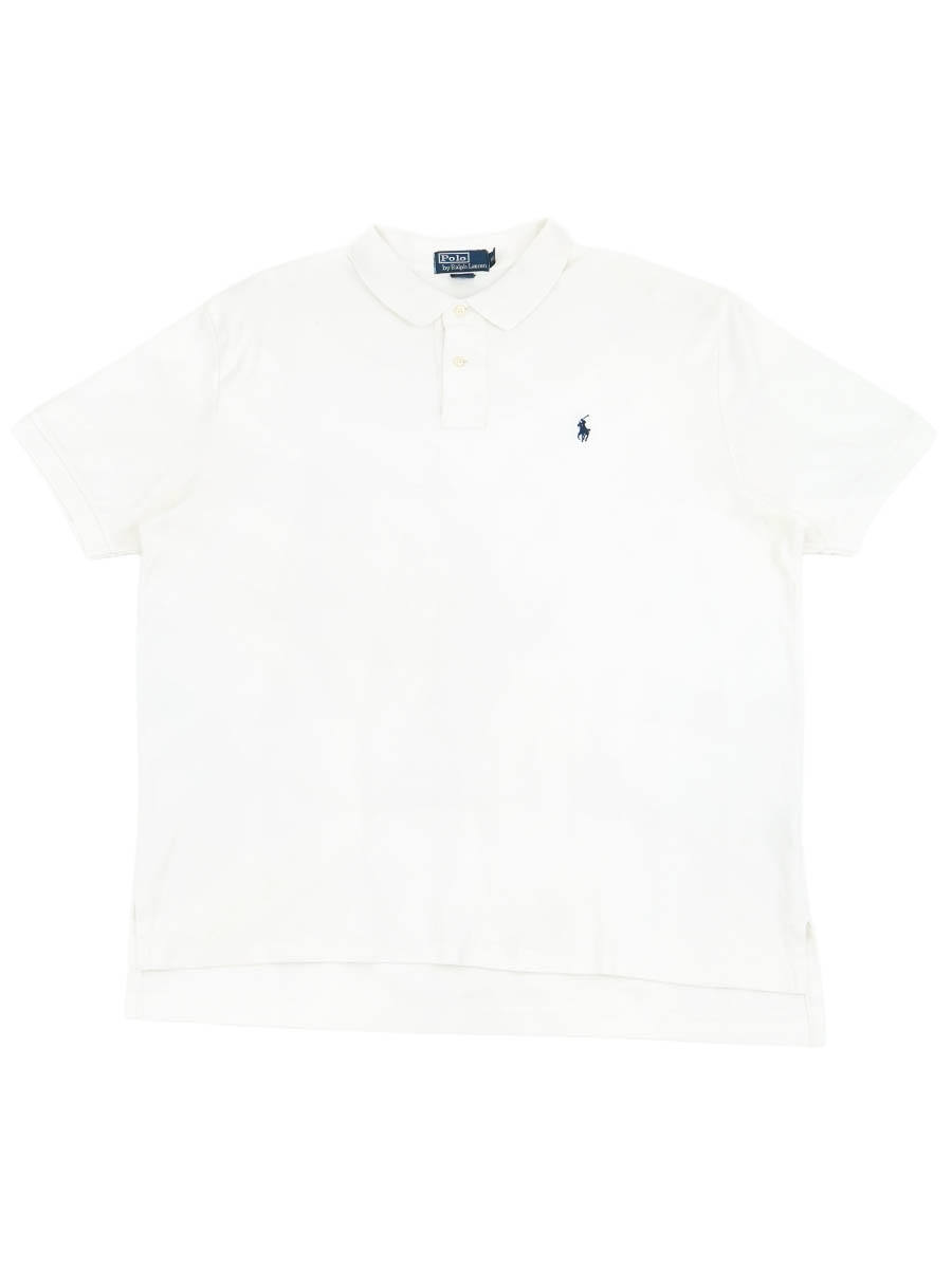 RALPH LAUREN SWEAT POLO SHIRT WHITE (SIZE.X LARGE)