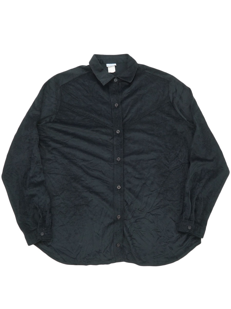 80'S LEVI'S STRAUSS & CO. LONG SLEEVE VELOR SHIRT BLACK (APPROX.LARGE) LADIES