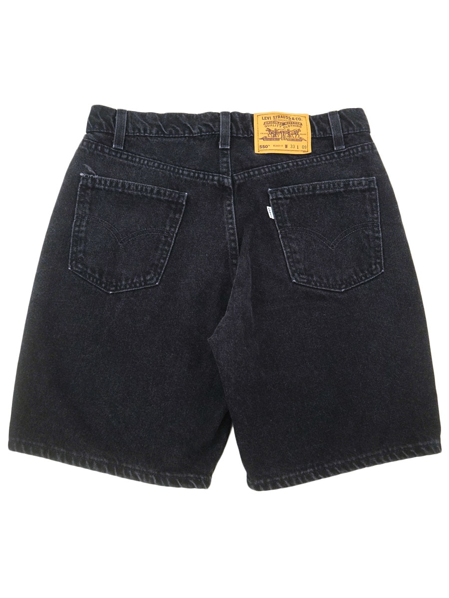 90'S LEVI'S 550 BLACK DENIM SHORTS (SIZE.W33 L09) MADE IN USA