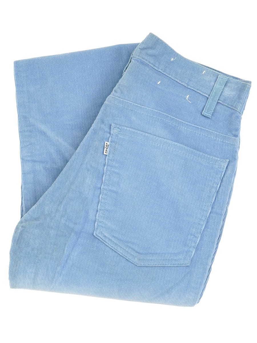 80'S LEVI'S 646 CORDUROY PANTS LIGHT BLUE (SIZE.W29 L32) NOS