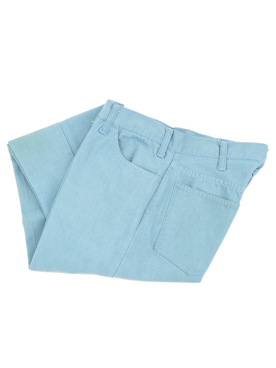 70'S LEVI'S BIG-E STA-PREST COTTON TWILL PANTS LIGHT BLUE (APPROX.W29 L32)