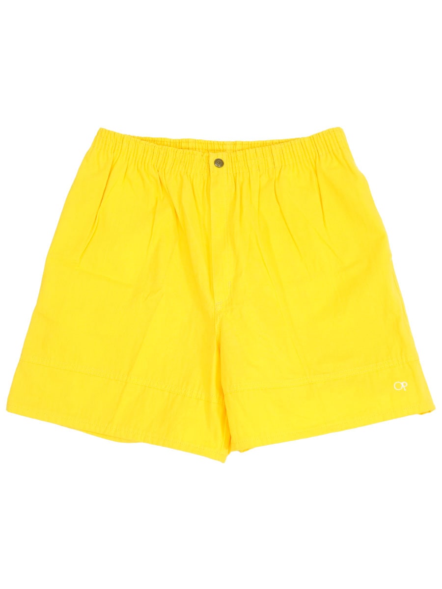 80's OCEAN PACIFIC 100% COTTON SHORTS YELLOW (SIZE.XL) MADE IN USA