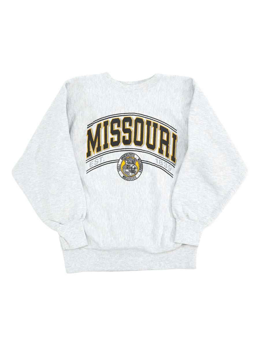 90'S CHAMPION REVERSE WEAVE CREW ''MISSOURI'' (SIZE.LARGE) MADE IN