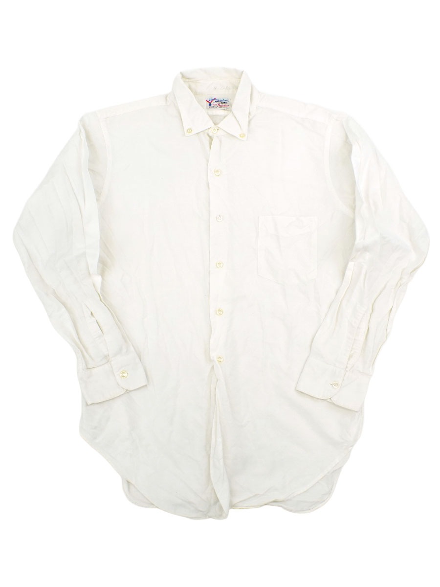 60'S AMBASADOR BY MANHATTAN  B.D. SHIRT WHITE (APPROX.MEDIUM)