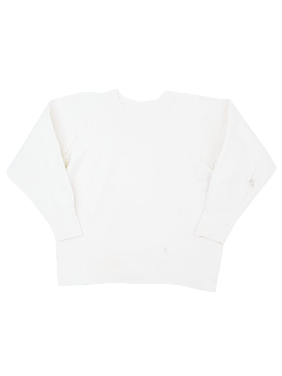 60'S B.V.D. RAGLAN SWEAT SHIRT WHITE (SIZE.SMALL)