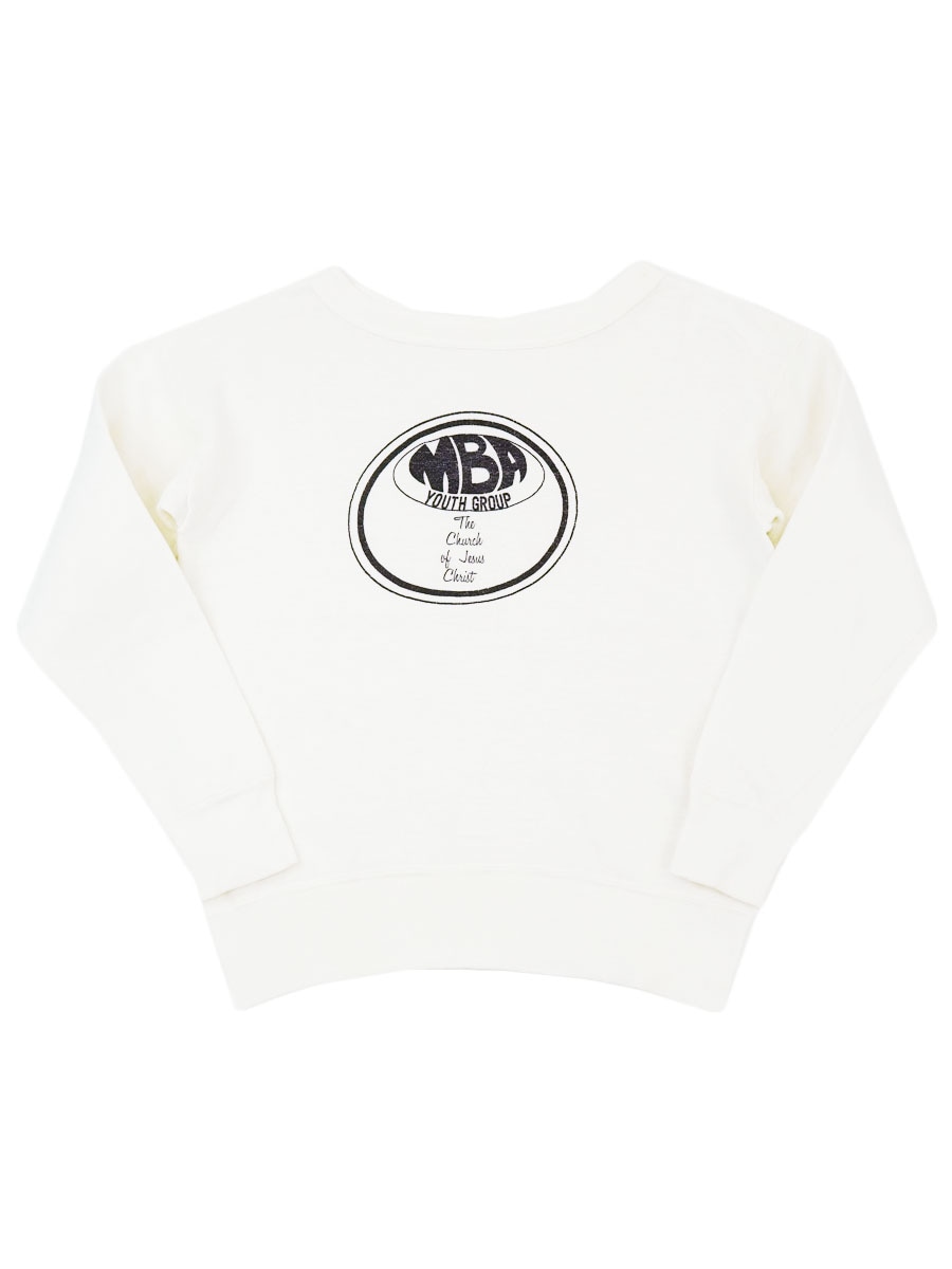 60'S ''MBA YOUTH GROUP THE CHUCH OF JESUS CHRIST'' SWEAT SHIRT WHITE (APPROX.SMALL)