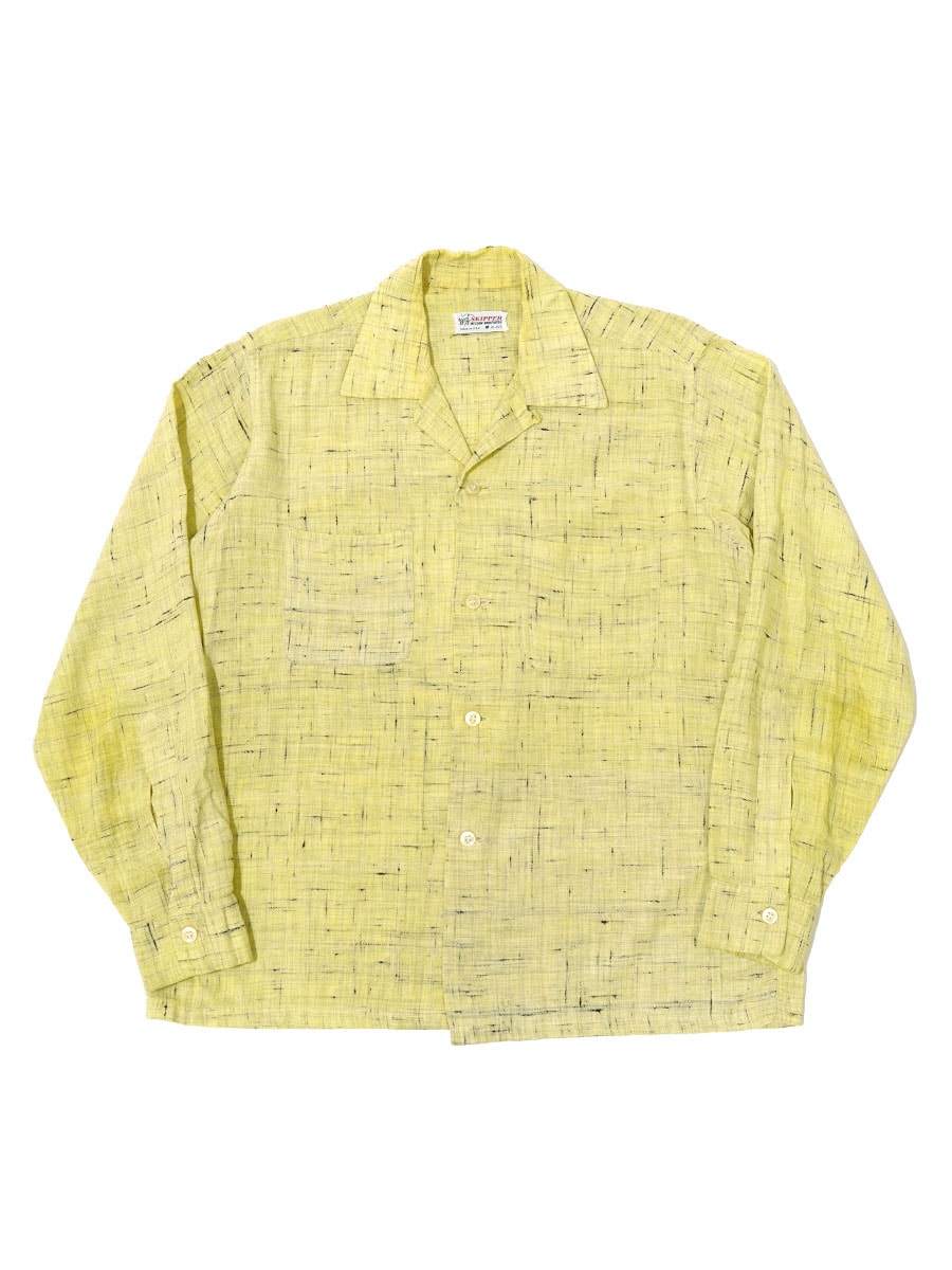 60'S SKIPPER LOOP COLLAR L/S COTTON SHIRT (SIZE.MEDIUM)