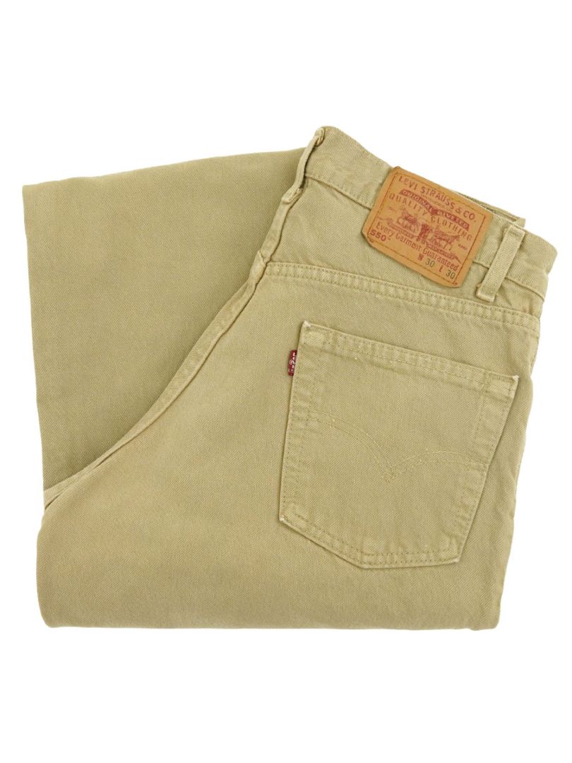 00'S LEVI'S 550 COLOR JEANS BEIGE (SIZE.W30 L30) MADE IN USA