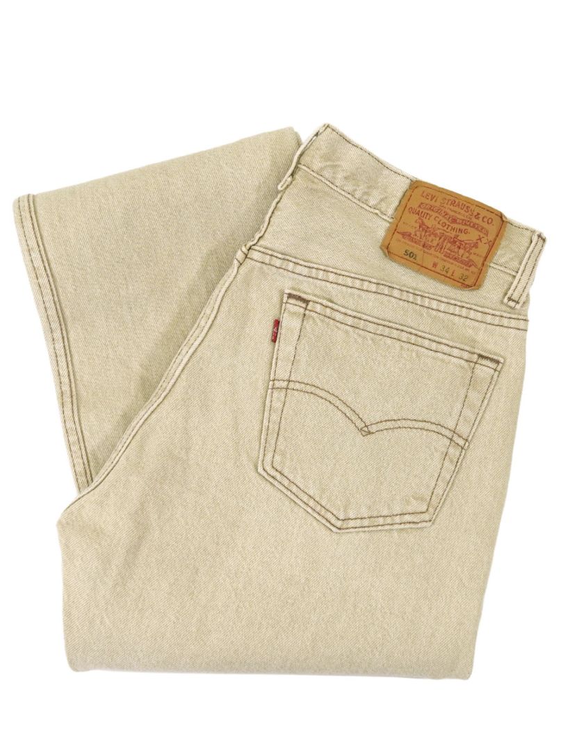 90'S LEVI'S 501 COLOR JEANS BEIGE (SIZE.W34 L32) MADE IN USA