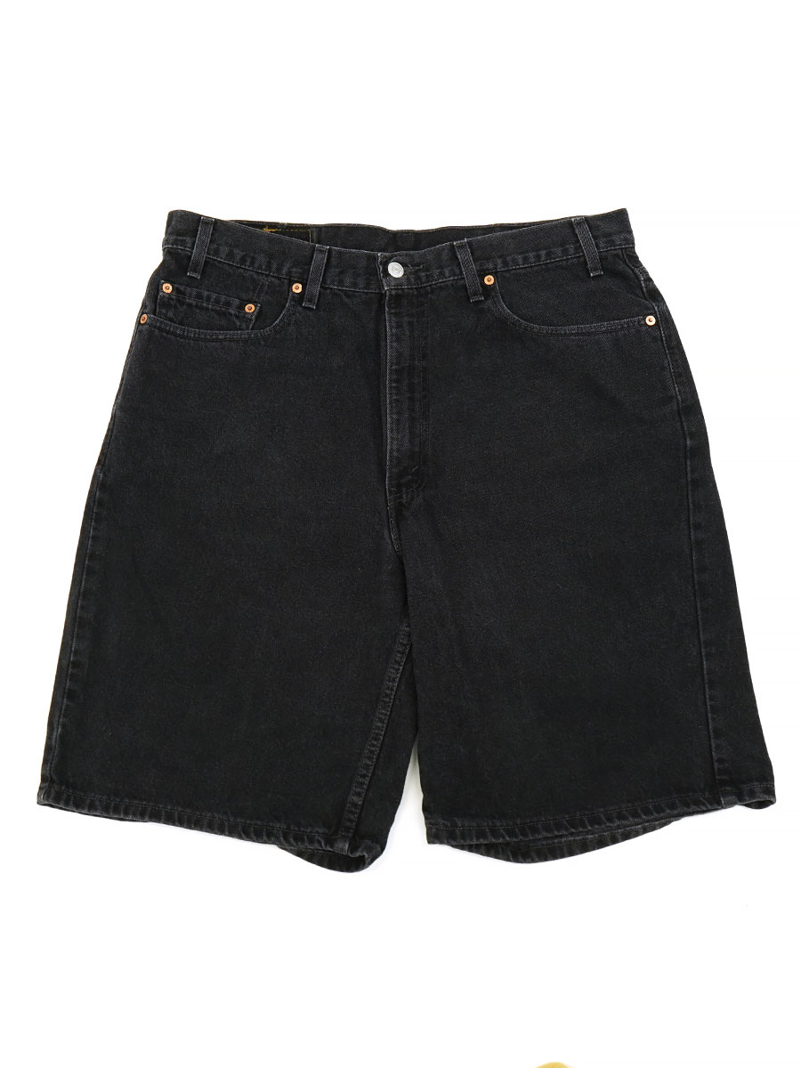 美品00s USA製リーバイス550 ブラックSHORT レングスW31 L28 90'S LEVI'S 550 BLACK DENIM SHORTS WITH RED TAB (SIZE. W38 L00