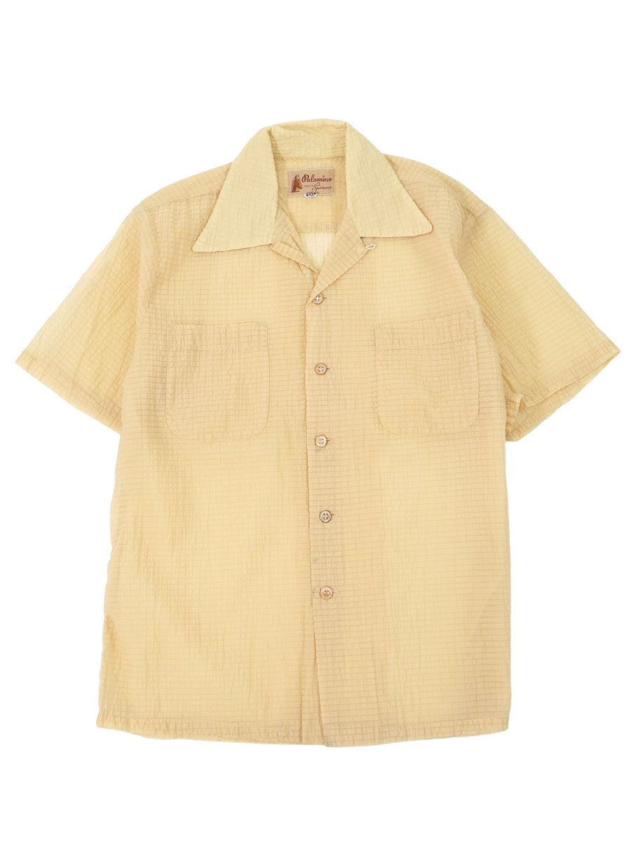 50'S PALOMINO SEERSUCKER NYLON S/S SHIRT BEIGE (SIZE.MEDIUM) 