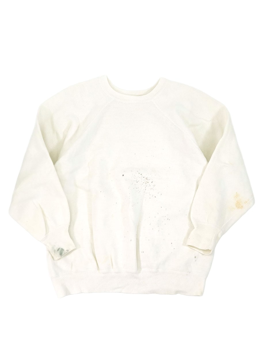 60'S～ PLAIN RAGLAN SLEEVE SWEAT SHIRT WHITE (APPROX.MEDIUM)