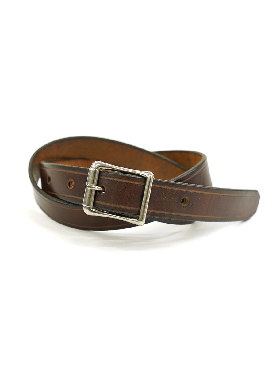 GORDIES GOODIES VISTA, CA. NARROW GENUINE LEATHER BELT BROWN (SIZE.30) MADE IN USA