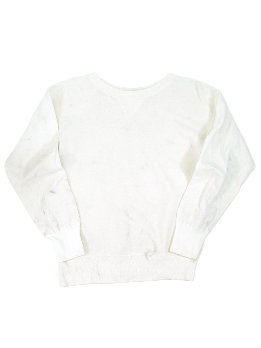 50'S FRONT V PLAIN SWEAT SHIRT WHITE (APPROX.SMALL)
