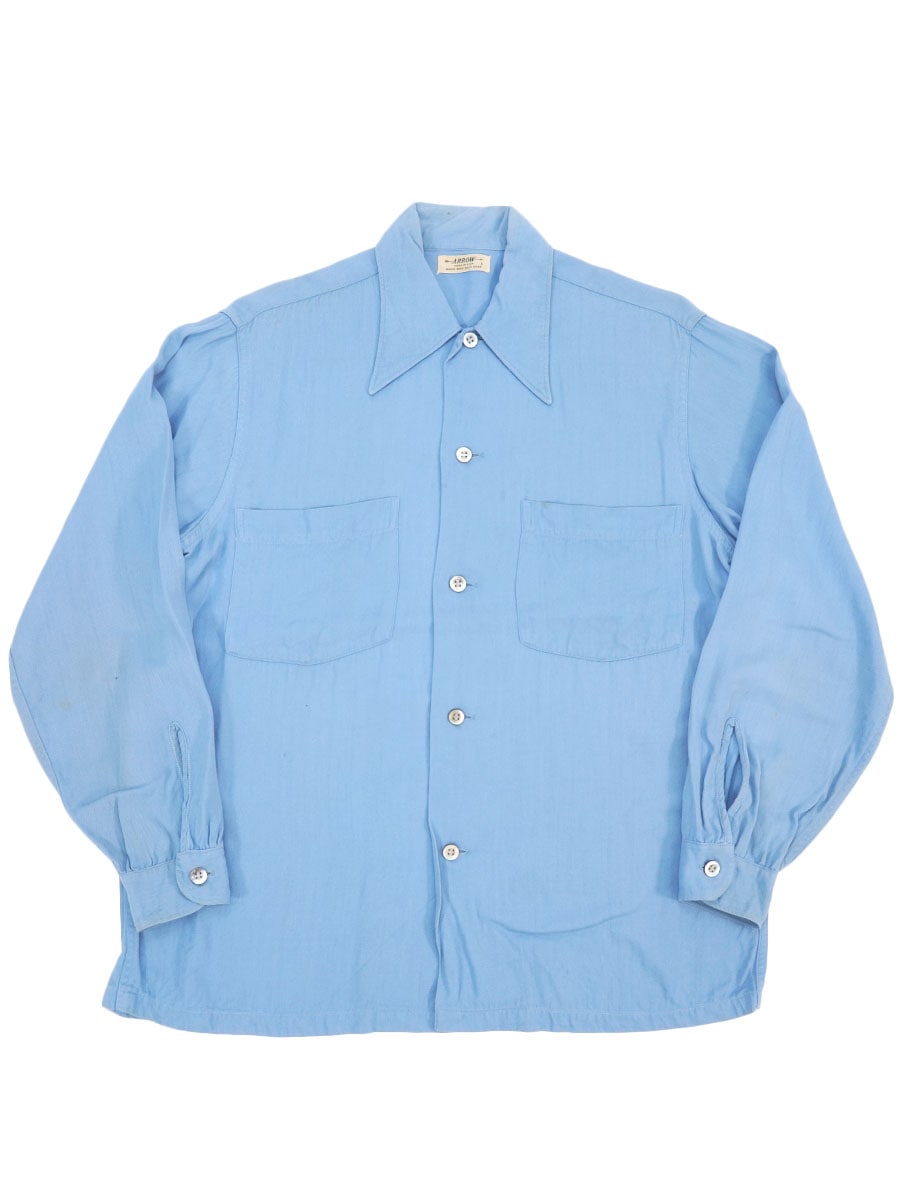 60'S ARROW L/S SHIRT PLAIN BLUE (APPROX.MEDIUM)