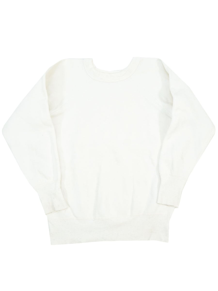 60'S HANES WIND SHIELD RAGLAN SWEAT SHIRT WHITE (SIZE.MEDIUM)