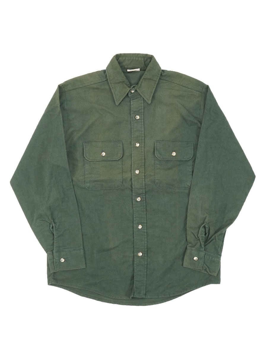 90'S FIVE BROTHER CHAMOIS CLOTH SHIRT DARK GREEN (SIZE.MEDIUM)