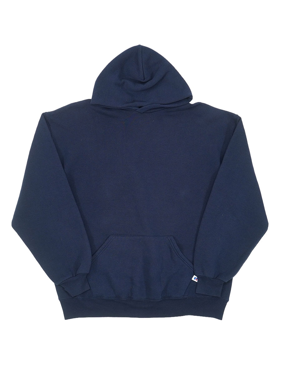 90'S RUSSELL ATHLETIC SWEAT HOODIE SHIRT PLAIN NEVY (SIZE.X LARGE) MADE IN USA