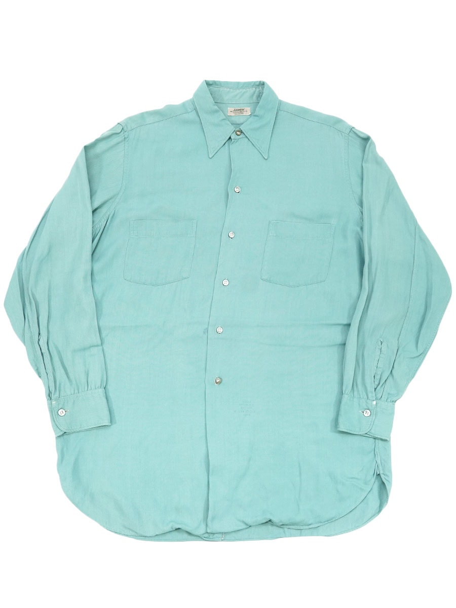 トップス 50s rayon shirt 50'S～ ARROW L/S RAYON SHIRT POWDERBLUE (APPROX.LARGE) | NEW ITEM