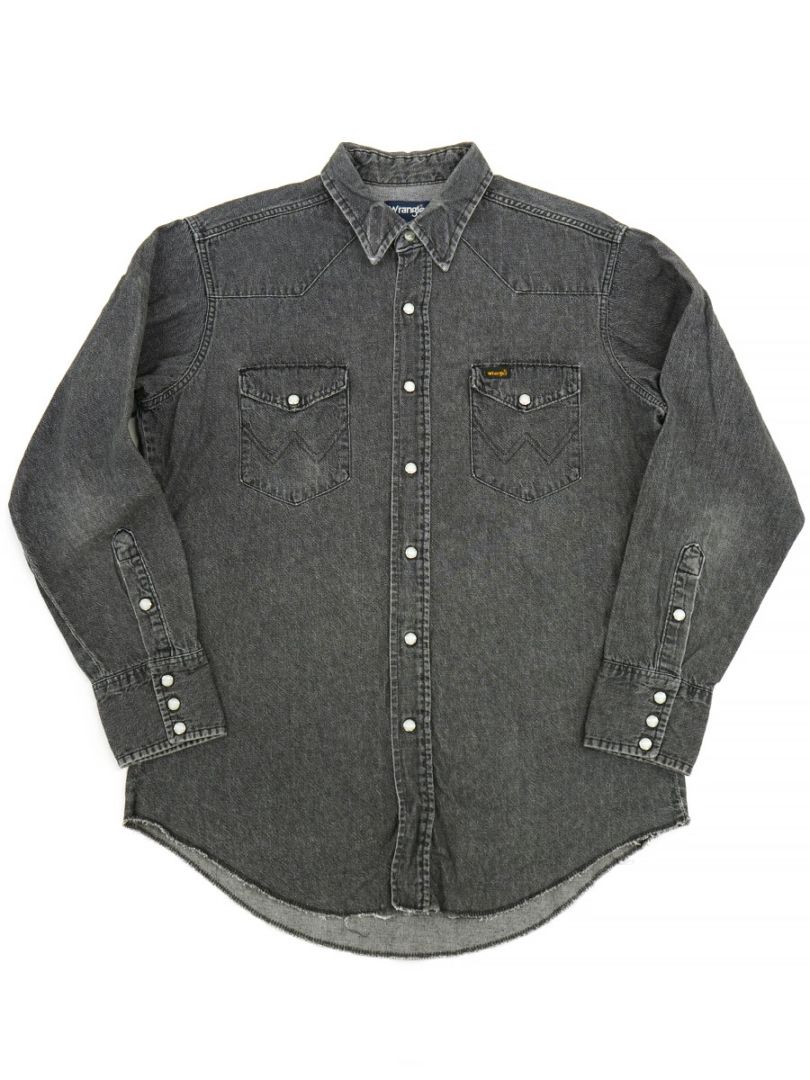 80'S WRANGLER BLACK DENIM WESTERN SHIRT (APPROX. 15) | すべての